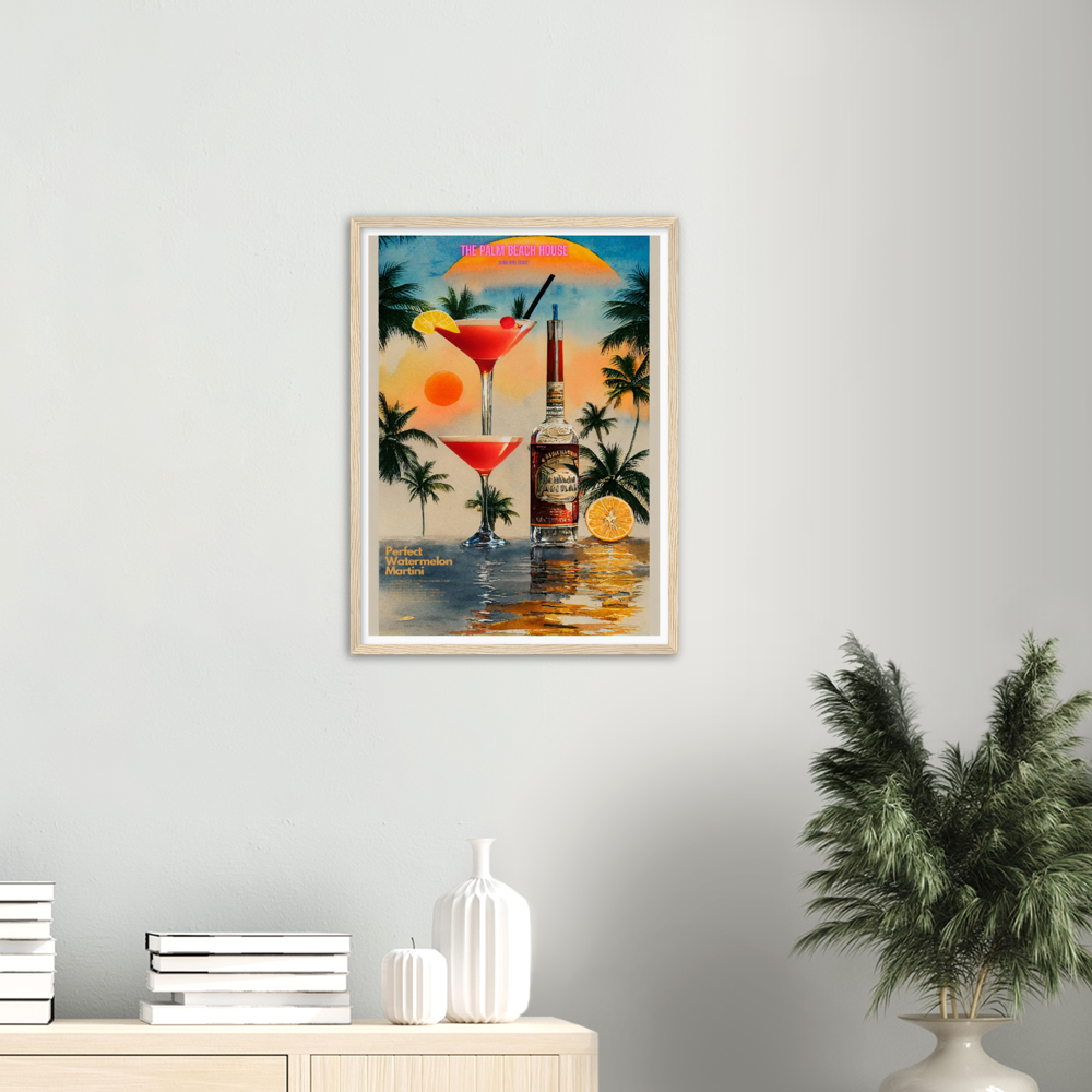 Perfect Watermelon Cocktail print on Premium Matte Paper Wooden Framed Poster(Special Request from J.Nguyen)