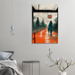 Under the rain/ in Japanese water colour and oil style/ digital artwork print on Premium Canvas