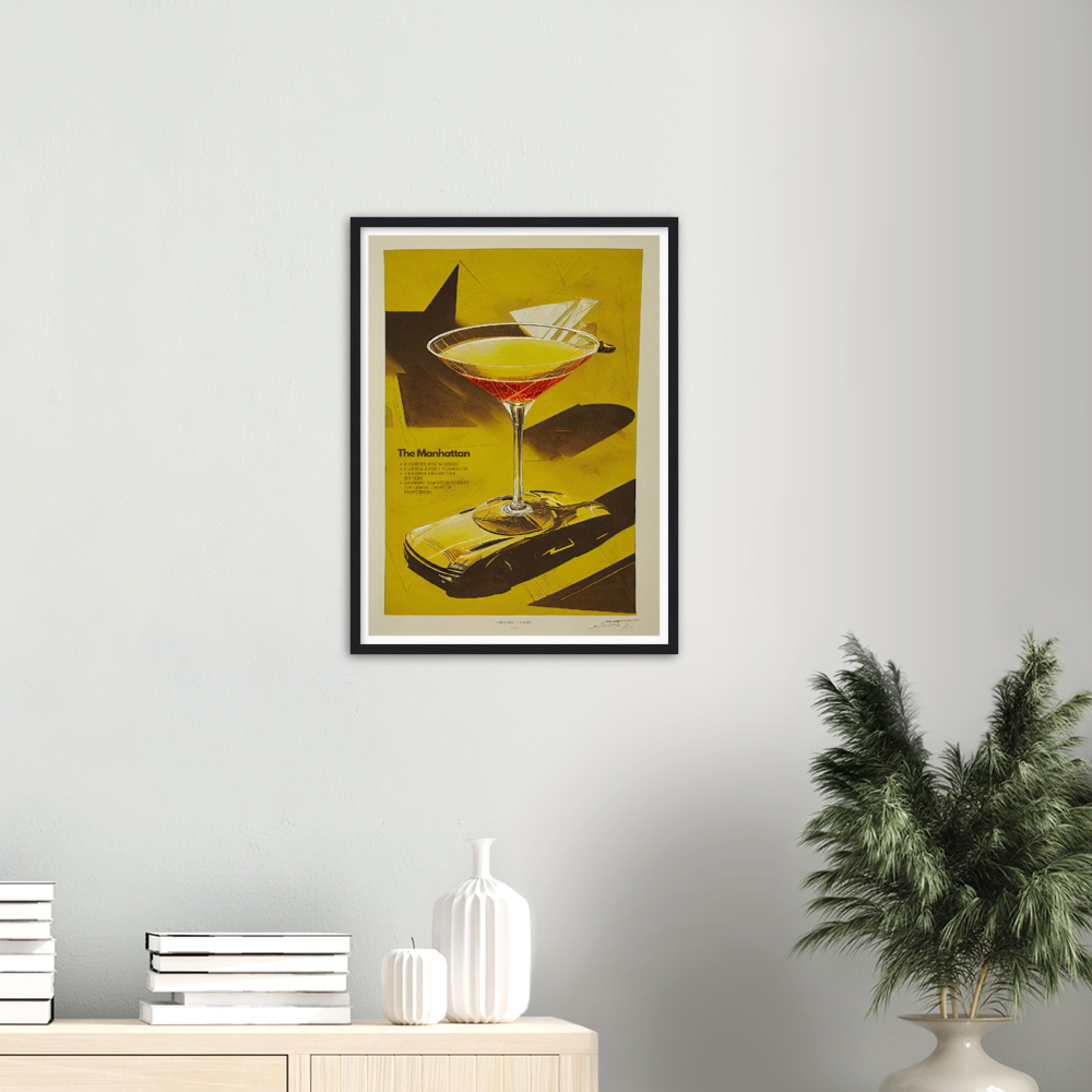 The Manhattan Cocktail print on Premium Matte Paper Wooden Framed Poster