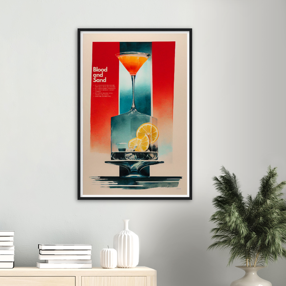 Blood and Sand Cocktail print on Premium Matte Paper Wooden Framed Poster