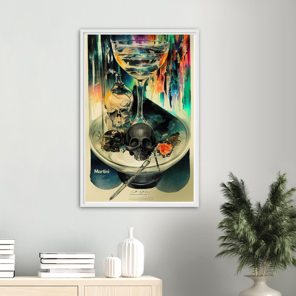 Martini Cocktail print on Premium Matte Paper Wooden Framed Poster