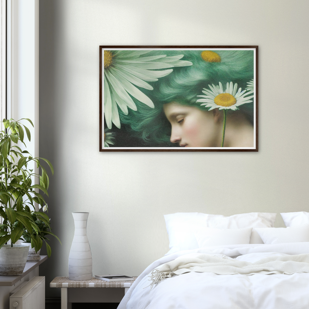 Daisy print on Premium Matte Paper Wooden Framed Poster