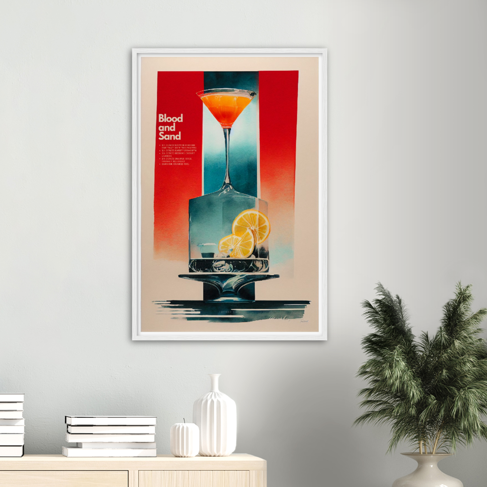 Blood and Sand Cocktail print on Premium Matte Paper Wooden Framed Poster