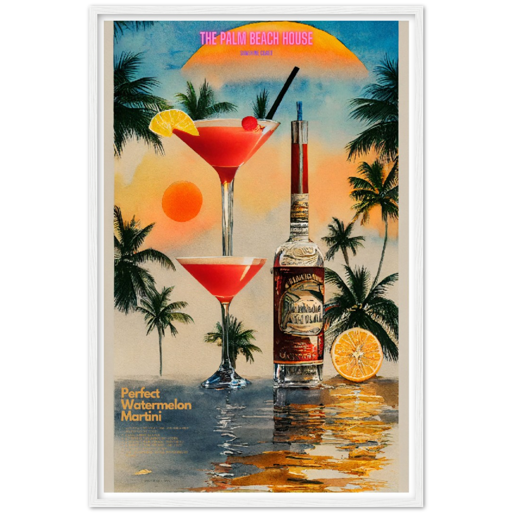 Perfect Watermelon Cocktail print on Premium Matte Paper Wooden Framed Poster(Special Request from J.Nguyen)