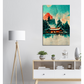 Sunrise In Biwa Lake In Japanese watercolour and oil style/ digital artwork print on Premium Canvas