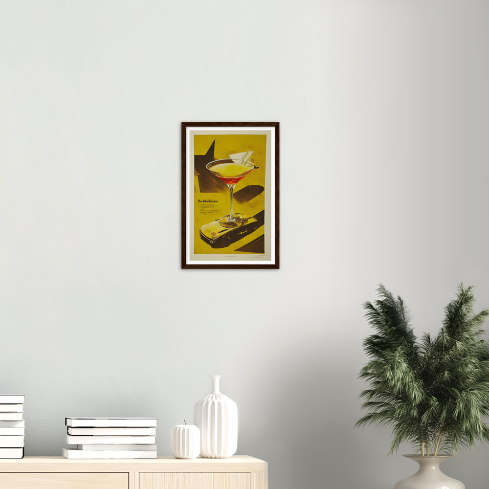 The Manhattan Cocktail print on Premium Matte Paper Wooden Framed Poster