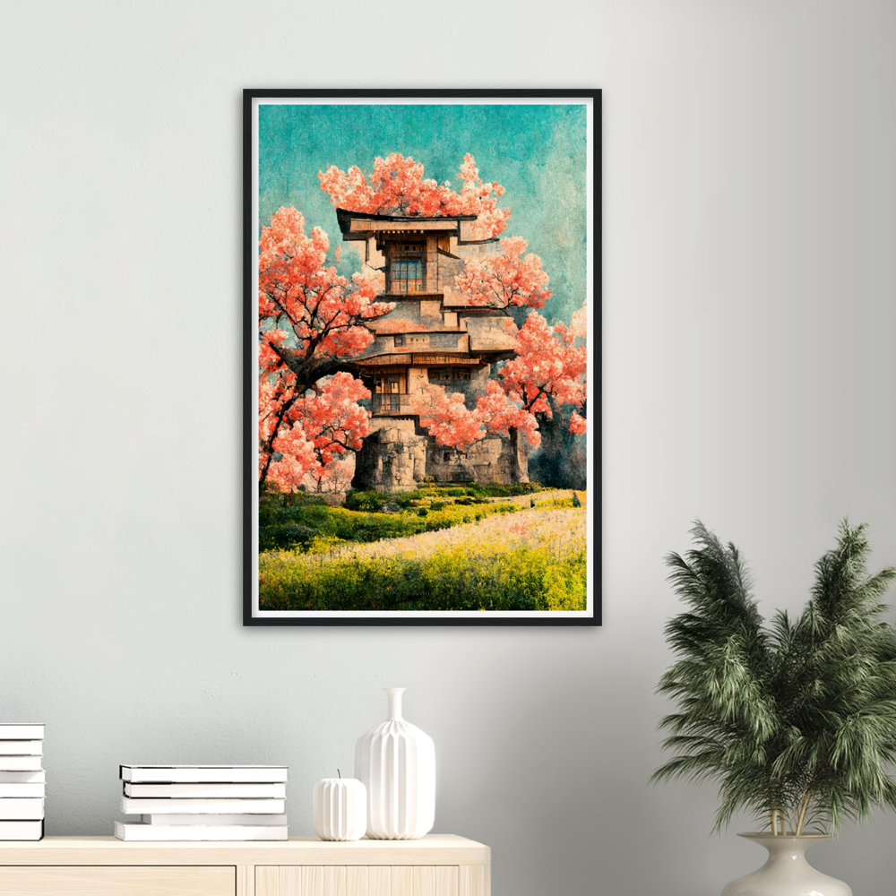 Under Cherry Blossom Tree print on Premium Matte Paper Wooden Framed Poster