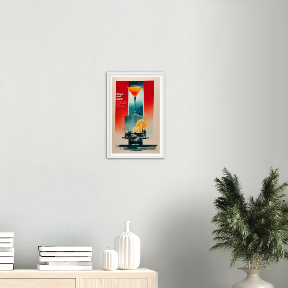 Blood and Sand Cocktail print on Premium Matte Paper Wooden Framed Poster