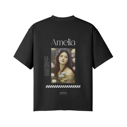 Amelia 260G Unisex Faded Raw Hem T-shirt